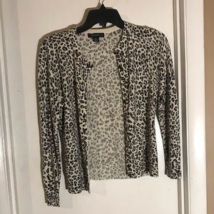 Cute Leopard Print Cardigan with Cute Buttons